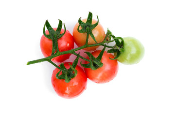 Fresh tomatoes on a white background.