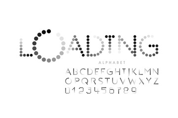 Loading bar style font, alphabet letters and numbers
