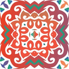 Ethnic ceramic tile in mexican talavera.