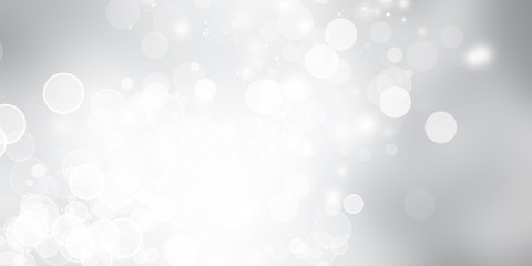 white and gray blur abstract background. bokeh christmas blurred beautiful shiny Christmas lights