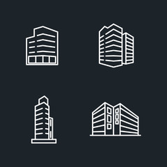 Obraz premium Buildings icon template color editable. Bank, Hotel, Courthouse. City, Real estate, Architecture buildings icons.. Buildings symbol vector sign isolated on white background illustration