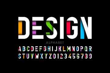 Modern style font, alphabet letters and numbers © piai