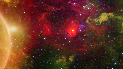 Space Nebula and Planets