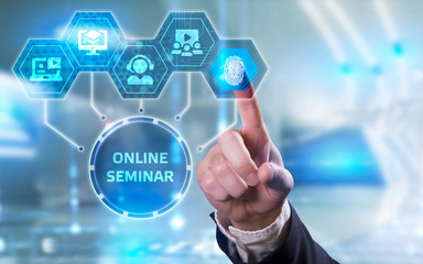 Business, Technology, Internet and network concept. Webinar e-learning. Training concept.