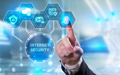 Business, technology, internet and networking concept. Young businessman working  in the office,...