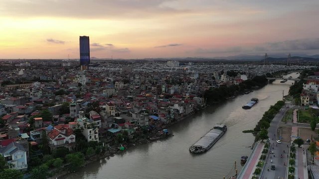 Sunset at Tam bac river, Haiphong, Vietnam
