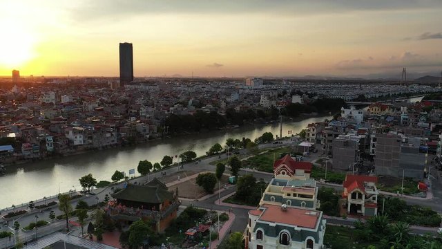 Sunset at Tam bac river, Haiphong, Vietnam	