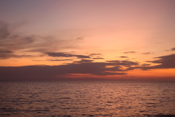 Fototapeta premium Beautiful pink color clouds on the sky.