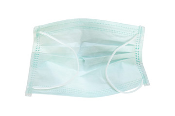 Surgical mask on white background.