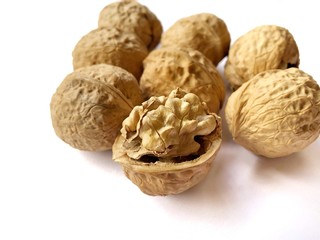 walnuts isolated on white background