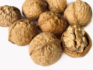 walnuts isolated on white background