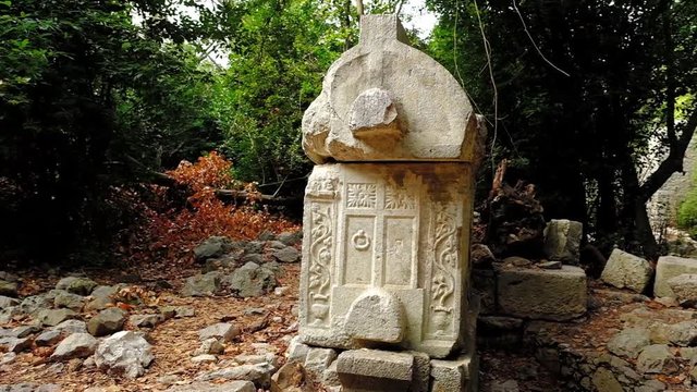 Lycian tomb in the ancient city of Olympos in Cirali, Turkey