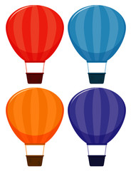 Obraz premium Set of four pictures of balloons in different colors
