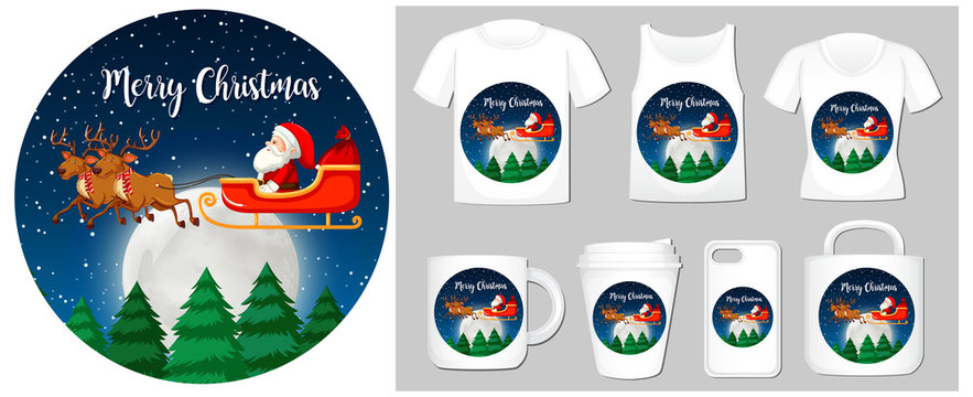 Christmas theme with Santa on many products