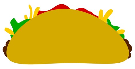 Taco art with shell cheese meat and hot sauce