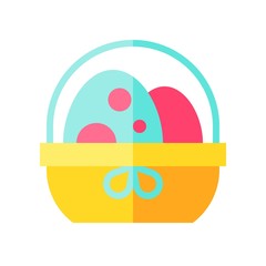 Fototapeta premium Gift basket vector illustration, flat design icon