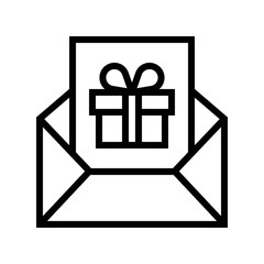 Birthday card vector illustration, line style icon