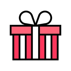 Gift box vector illustration, filled style icon