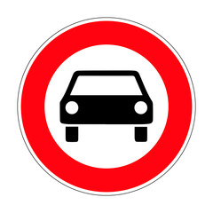 Obraz premium Prohibition for cars. Road sign of Germany. Europe. Vector graphics.