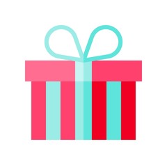 Gift box vector illustration, flat style icon