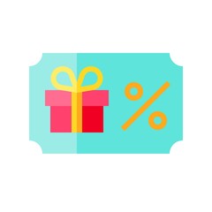 Gift card vector illustration, flat style icon