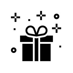 Gift box vector illustration, solid style icon