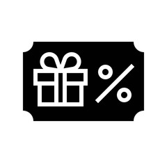 Gift card vector illustration, solid style icon