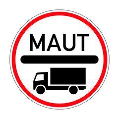 The obligation to pay for travel on the autobahn in accordance with the relevant law. Payment after the highway. Road sign of Germany. Europe. Vector graphics.