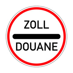 Customs. Road sign of Germany. Europe. Vector graphics.