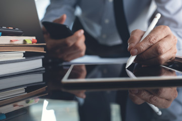 Multitasking businessman