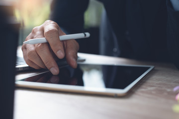 Businessman working in office