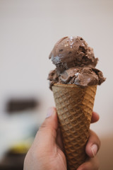 Chocolate ice cream cone