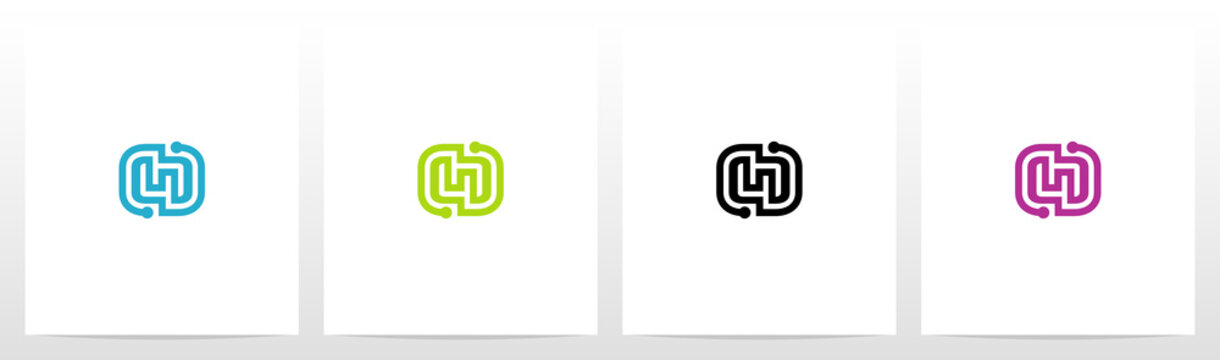Parallel Lines With Nodes Formed Letter Logo Design O