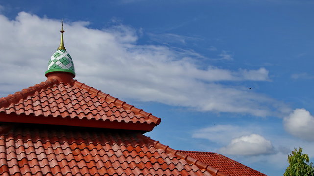 roof of the mosque, place of worship of Muslims, a fusion of Javanese and Middle Eastern edification of design