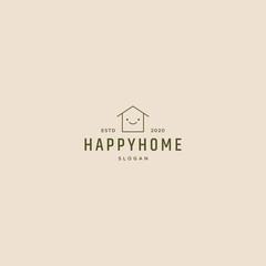 Happy home logo retro vintage