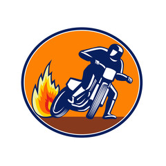 Dirt Track Motorcyle Racing Oval Mascot