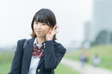笑顔の女子高生