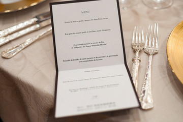 結婚式会場の食事メニュー