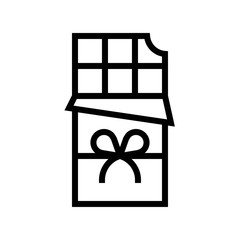 Chocolate bar vector illustration, line style icon