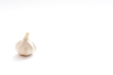 Garlic alone on a white background