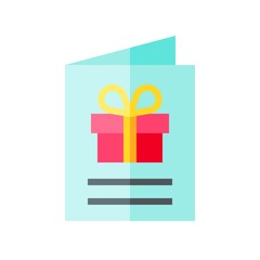 Greeting card vector illustration, flat style icon