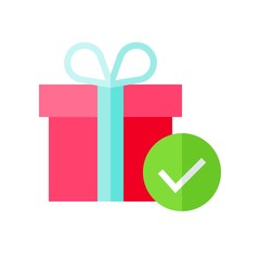 Gift box vector illustration, flat style icon