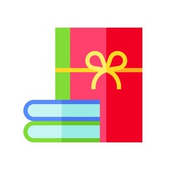 Book for gift vector illustration, flat style icon