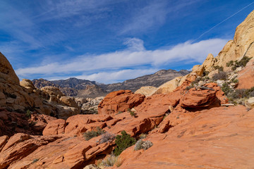 Morning nature view of the famous Red Rock Canyon