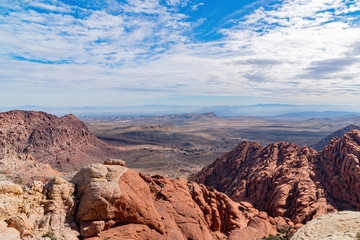 Morning nature view of the famous Red Rock Canyon