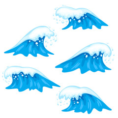 Illustration of waves with sea foam.