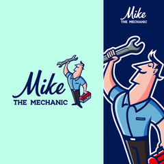 Mechanic and Service Retro Style Logo