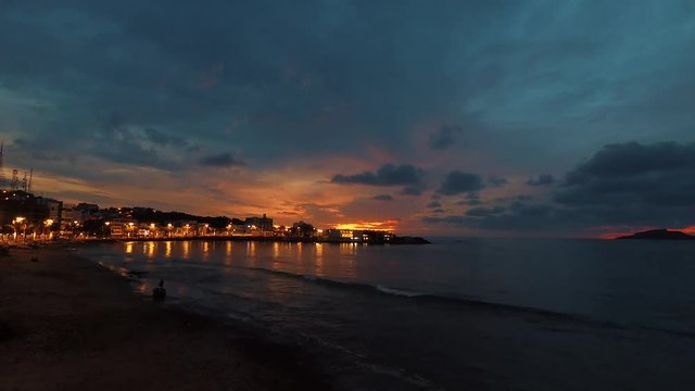  Time lapse of sunset on the beach in Mazatlan Sinaloa Mexico