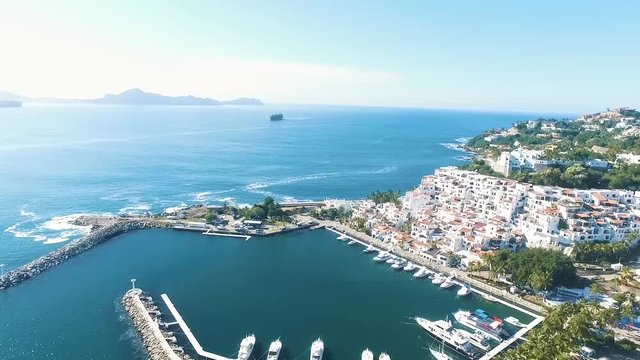 aerial view of the beach of Colima Mexico