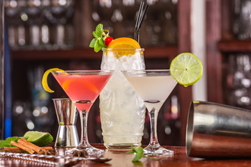 cocktails on the table